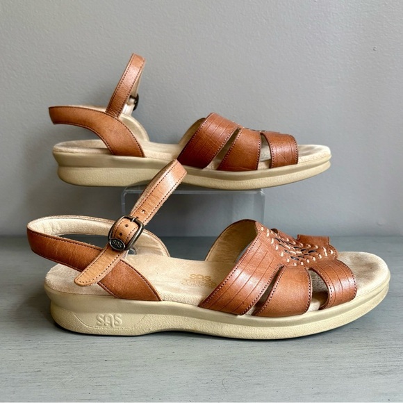 SAS Women Tan Huarache Leather Quarter Strap Sandals Shoe 8.5M Tripad Comfort - Picture 8 of 13